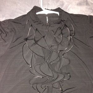 Black Ruffle Top - size medium in juniors - brand HeartSoul